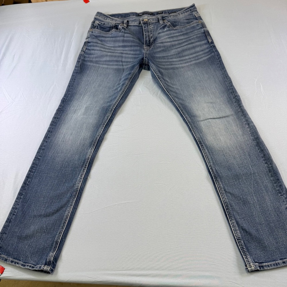 BKE Jake Straight Leg Jeans Mens 36x32 Medium Wash Blue Denim Stretch Pants